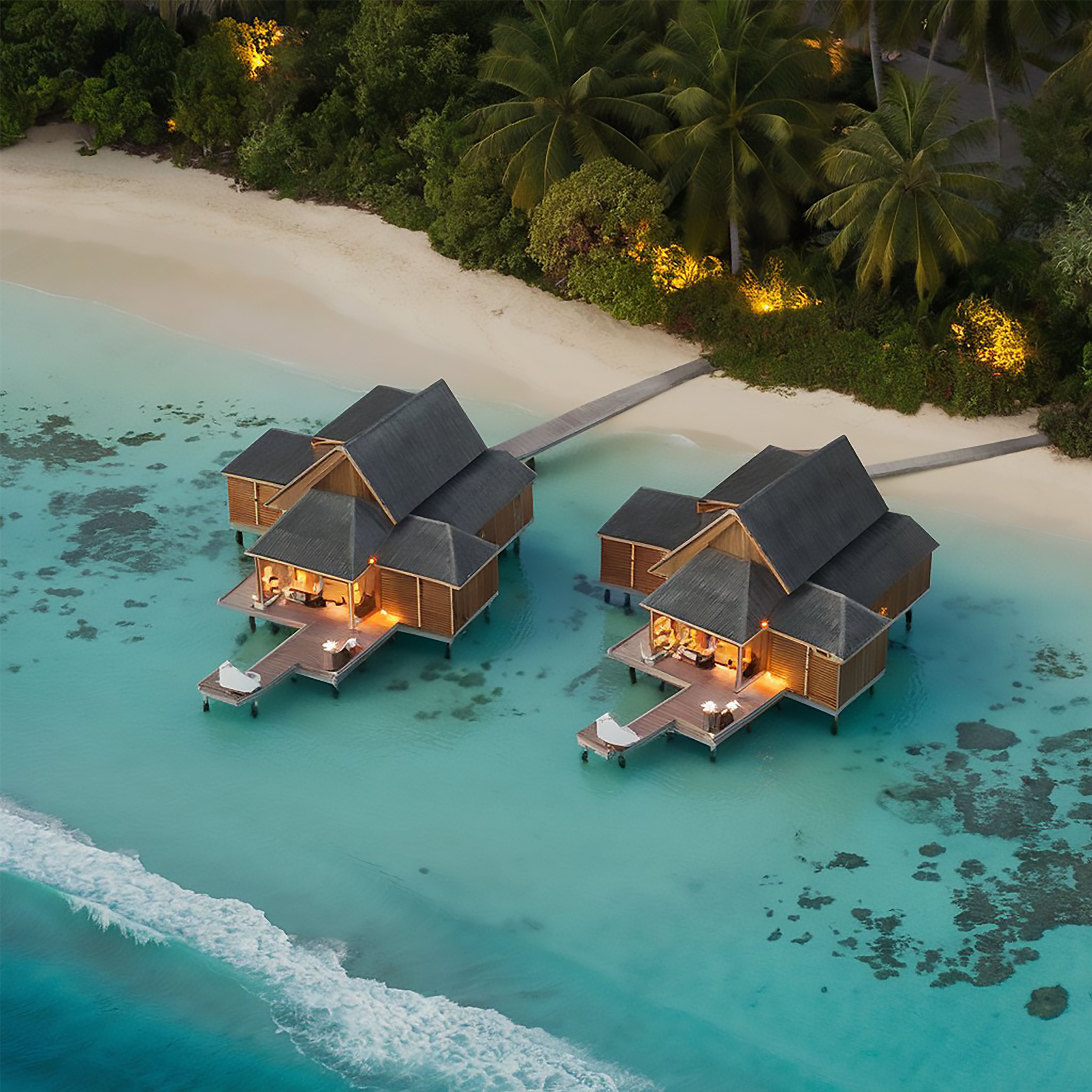 Виллы RAH GILI MALDIVES в лагуне